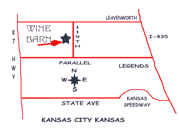 Map to the Wine Barn